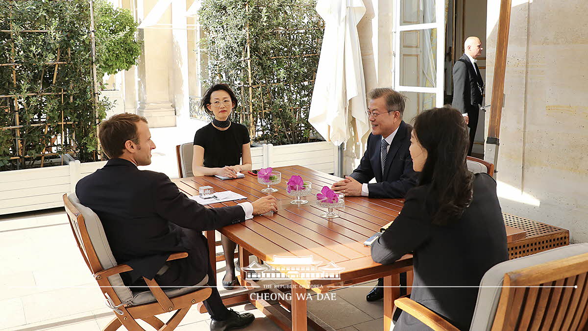 Taking a stroll with President Emmanuel Macron