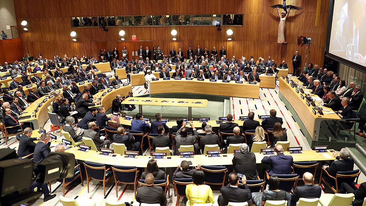 Attending a meeting on the Global Call to Action on the World Drug Problem on the sidelines of the 73rd U.N. General Assembly