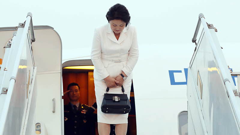 First Lady Kim Jung-sook departing from Indira Gandhi International Airport in New Delhi, India