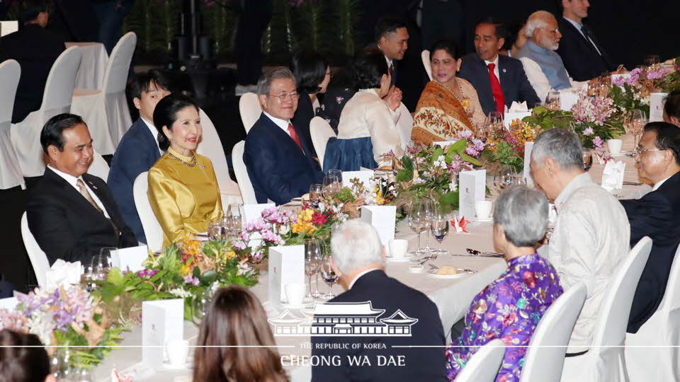 Attending a gala dinner during ASEAN-related summits