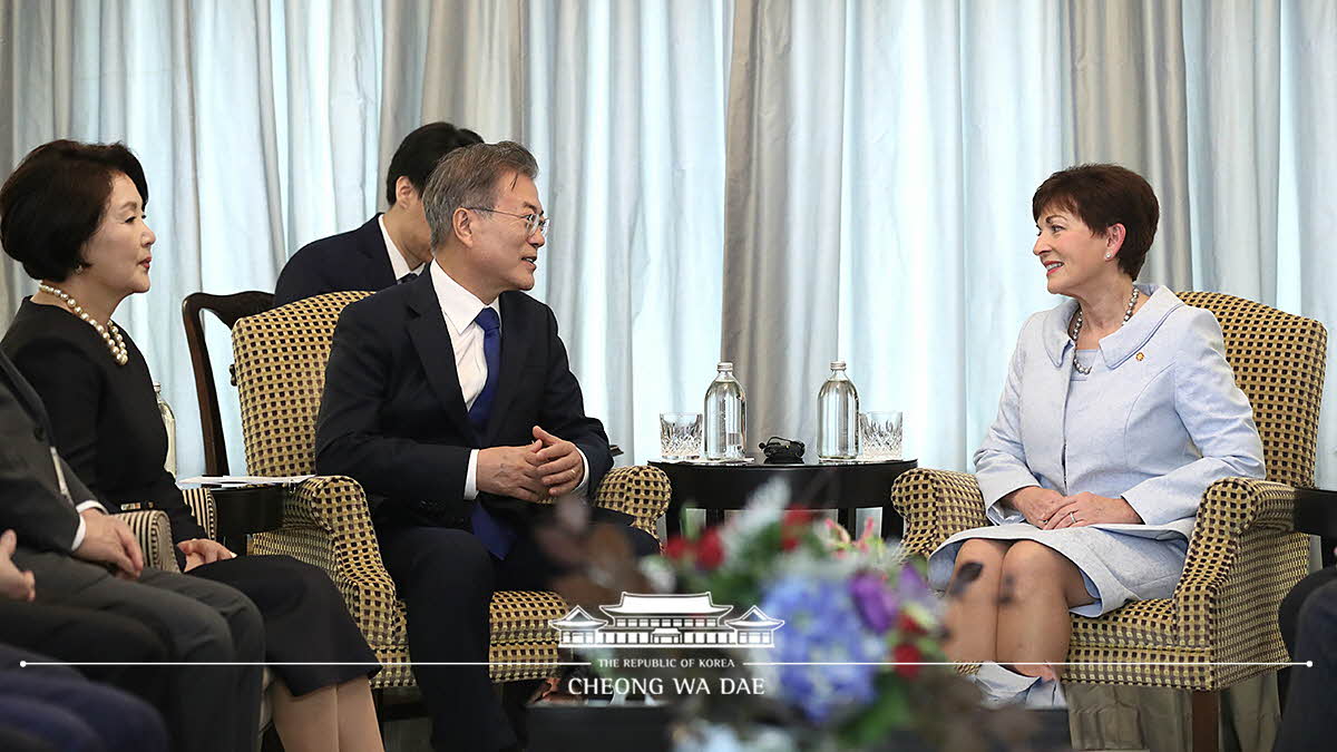 Meeting with Governor-General of New Zealand Patsy Reddy in Auckland, New Zealand