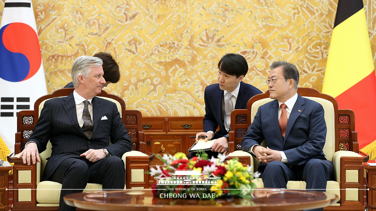 Korea-Belgium expanded summit at Cheong Wa Dae