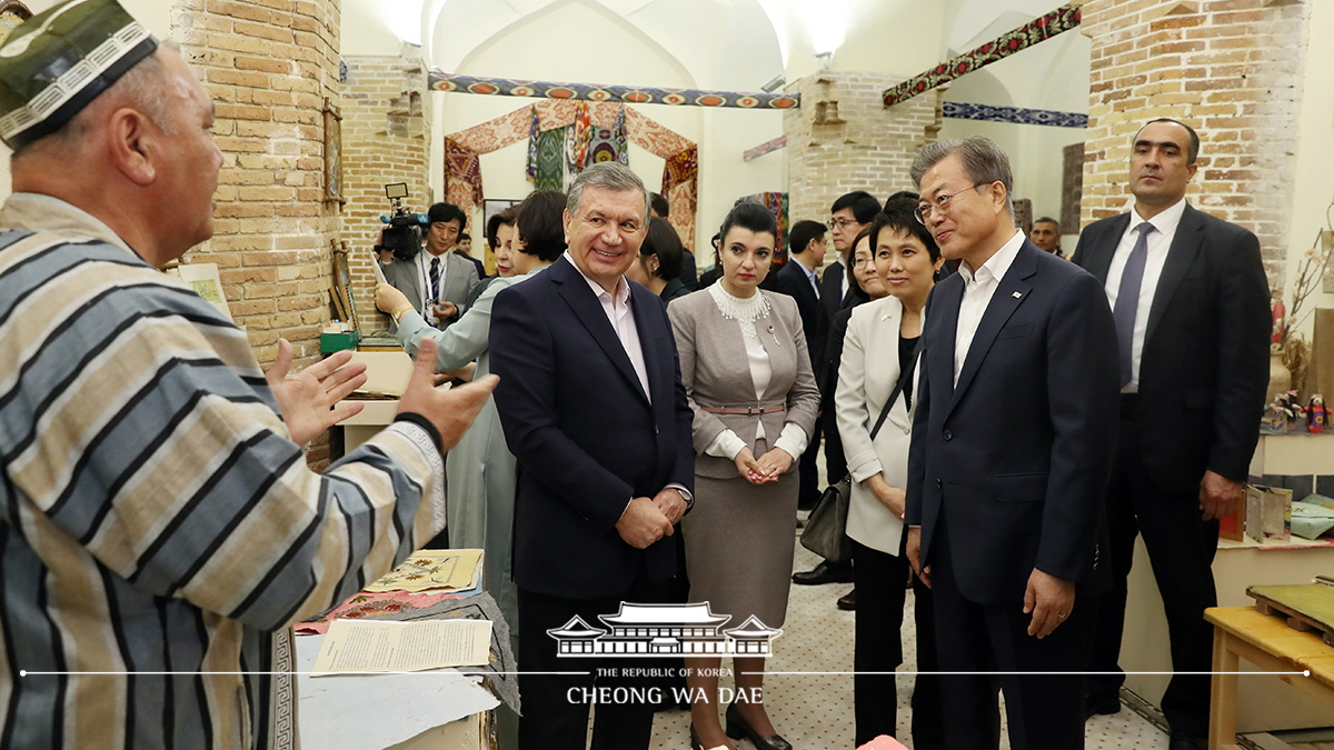 Visiting cultural heritage sites in Samarkand, Uzbekistan