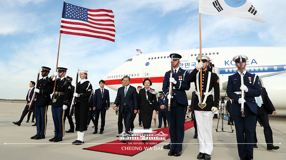 Arriving at Andrews Air Force Base outside of Washington, D.C., for a summit in the United States