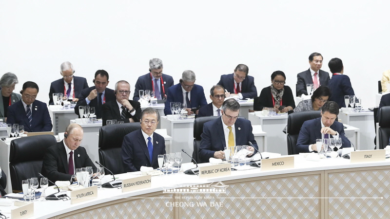 Attending the 1st session of the G20 Osaka Summit in Japan