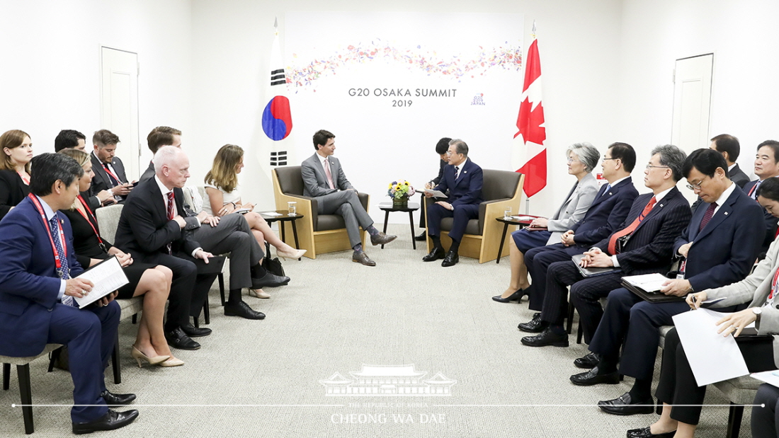 Korea-Canada summit on the sidelines of the G20 Osaka Summit in Japan