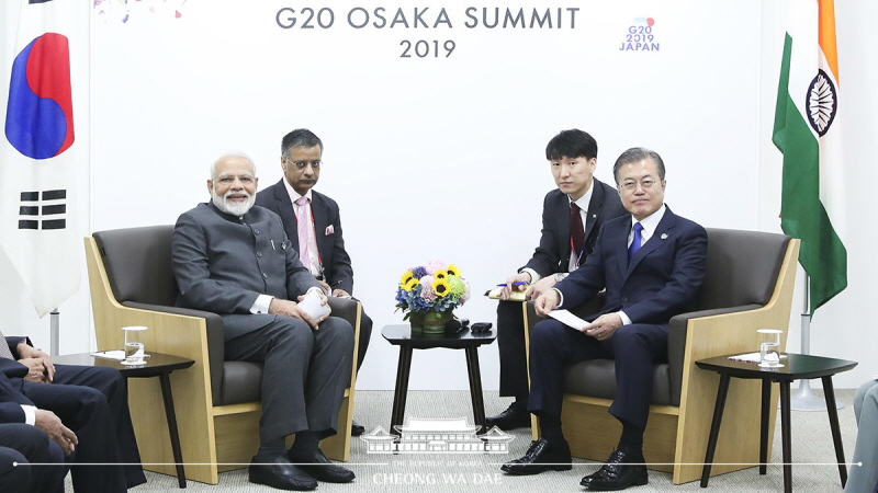 Korea-India summit on the sidelines of the G20 Osaka Summit in Japan