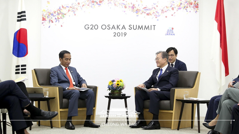 Korea-Indonesia summit on the sidelines of the G20 Osaka Summit in Japan