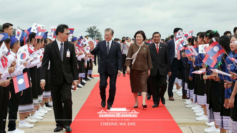 Arriving at Wattay International Airport near Vientiane, Laos