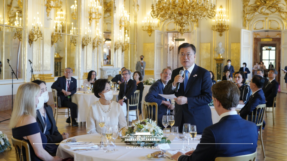 Attending a luncheon hosted by Chancellor Kurz of Austria at Schönbrunn Palace in Vienna