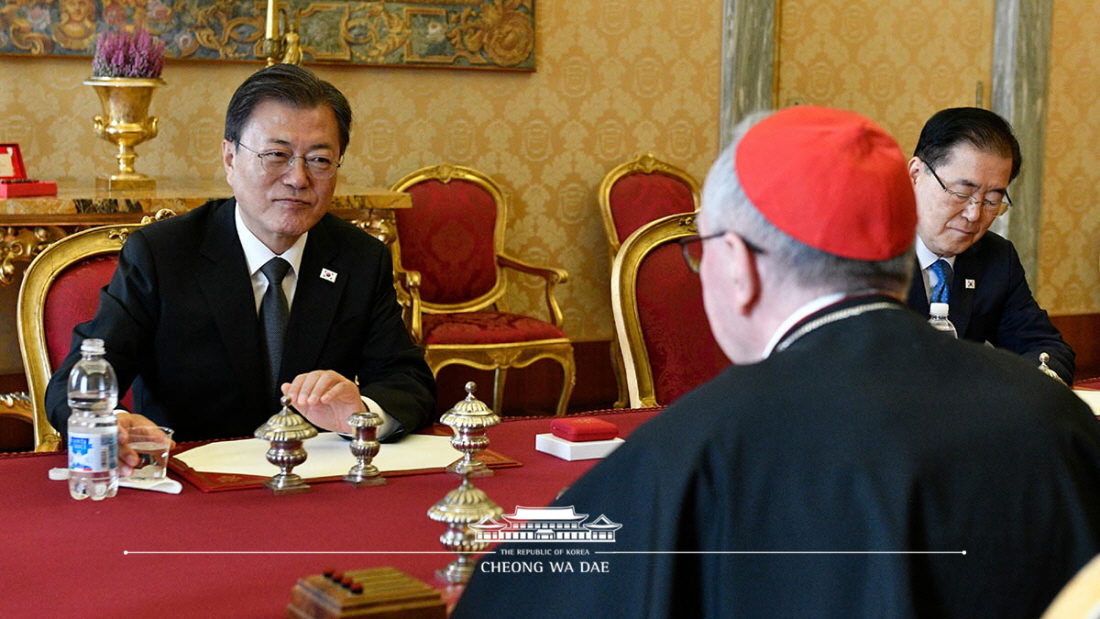 Meeting with the Secretary of State of His Holiness, Cardinal Pietro Parolin, at the Apostolic Palace in Vatican City