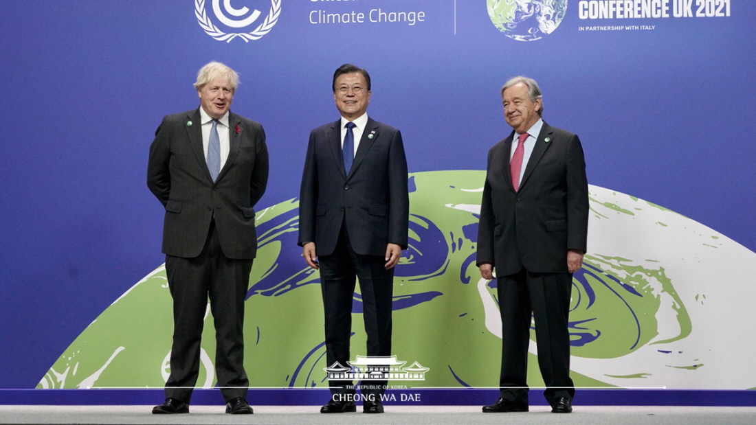 Arriving at the venue for the 26th U.N. Climate Change Conference of the Parties (COP26) in Glasgow, Scotland