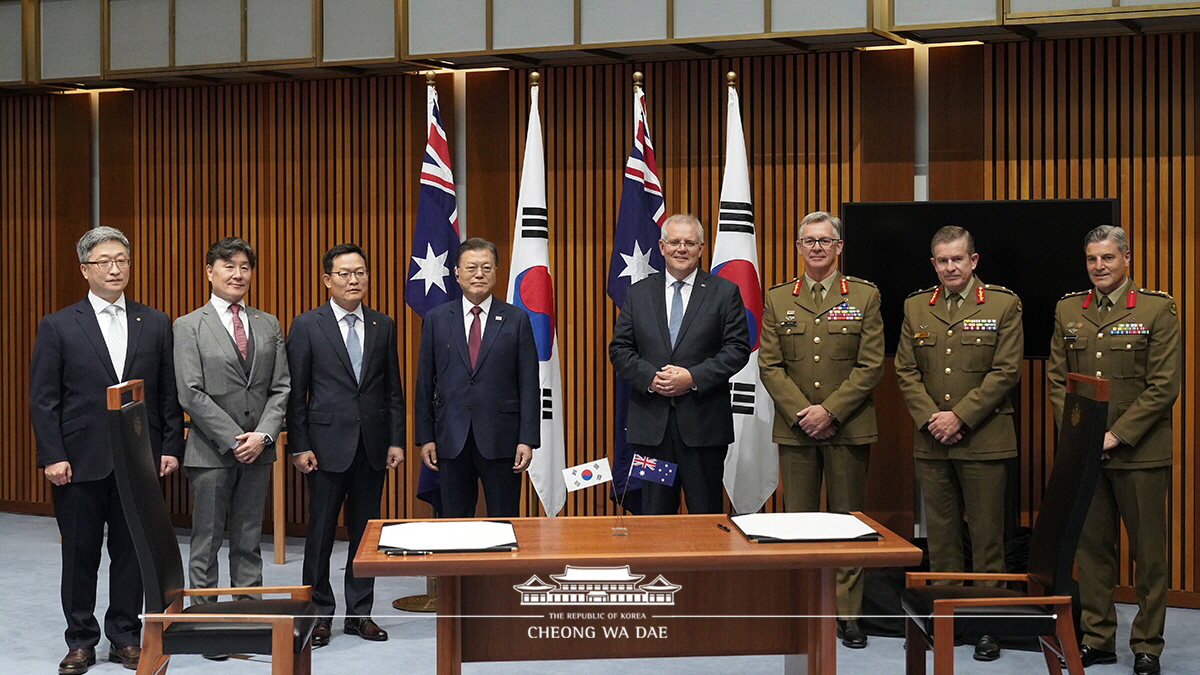 Attending a signing ceremony for bilateral agreements and MOUs at the Parliament of Australia in Canberra