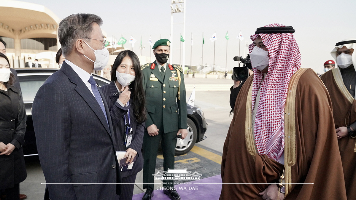 Departing from King Khalid International Airport in Riyadh, Saudi Arabia