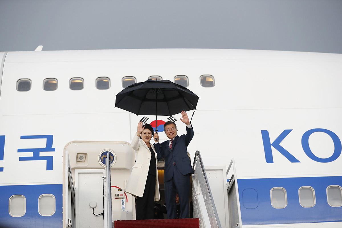 Departure from Joint Base Andrews in the United States