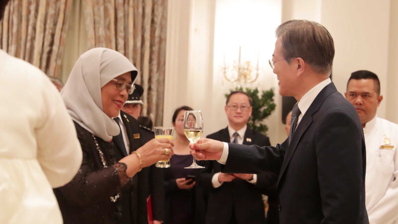 Attending the state dinner