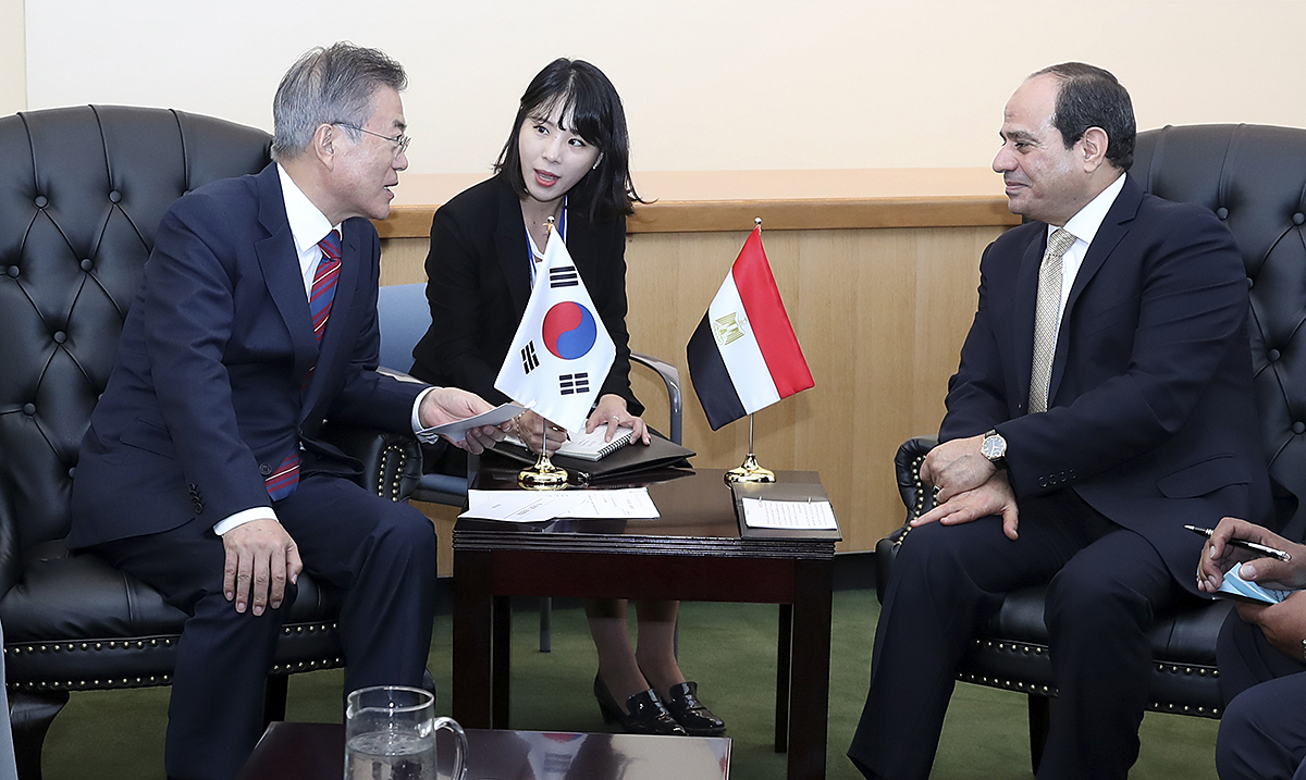 Korea-Egypt summit on the sidelines of the 73rd U.N. General Assembly 