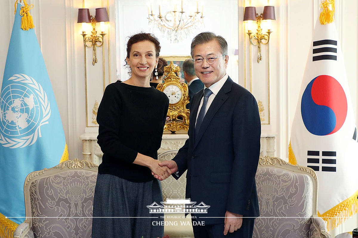 Meeting with Director-General Audrey Azoulay of UNESCO 