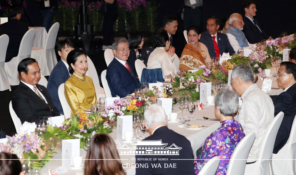 Attending a gala dinner during ASEAN-related summits 