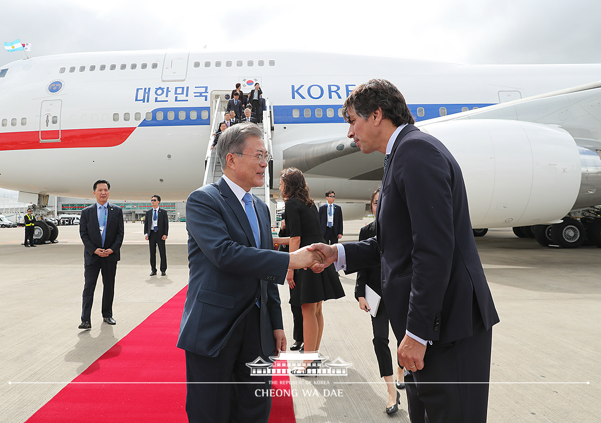 Arrival in Argentina to attend the G20 Summit 