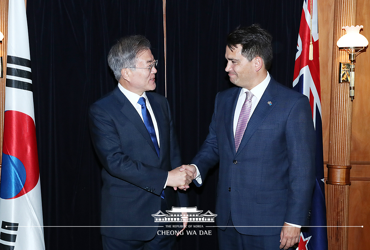 Meeting with Simon Bridges, the leader of the National Party, New Zealand’s main opposition party 