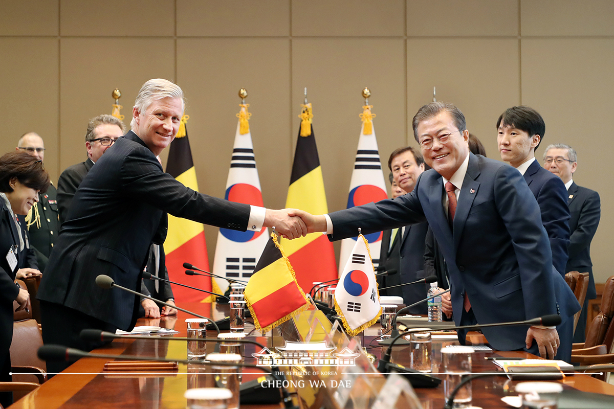 Korea-Belgium expanded summit at Cheong Wa Dae (