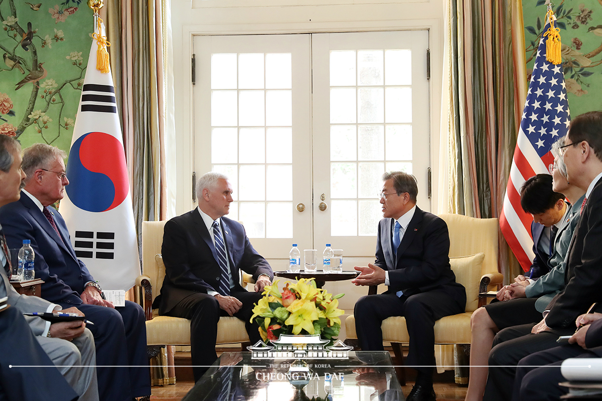 Meeting with U.S. Vice President Mike Pence in Washington, D.C. 