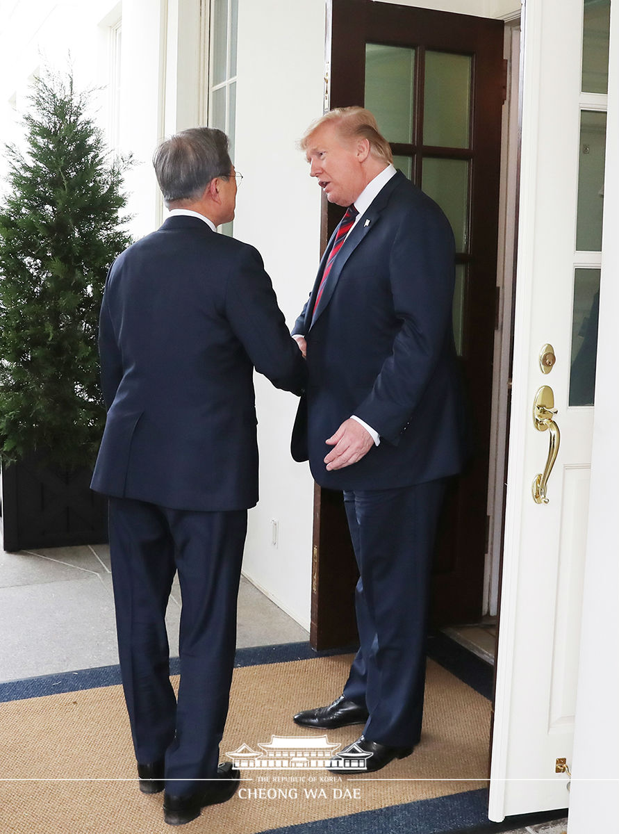 Being seen off by President Donald Trump and First Lady Melania Trump 