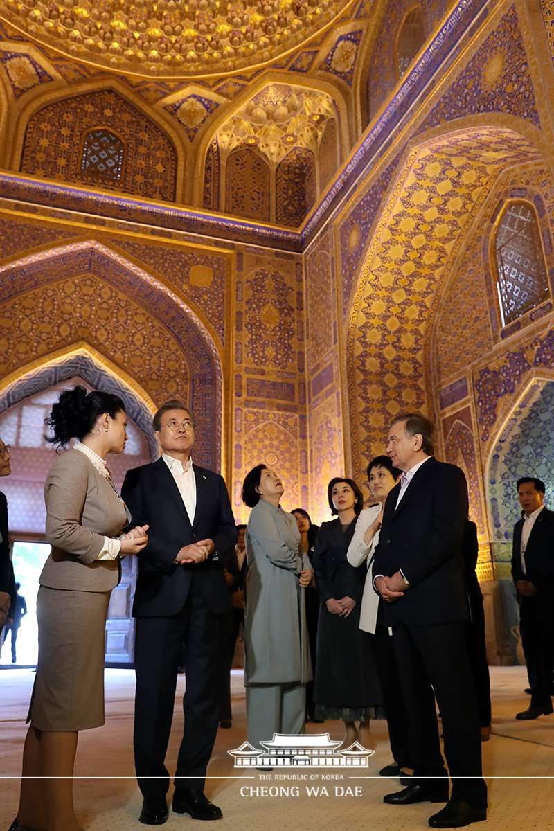 Visiting cultural heritage sites in Samarkand, Uzbekistan