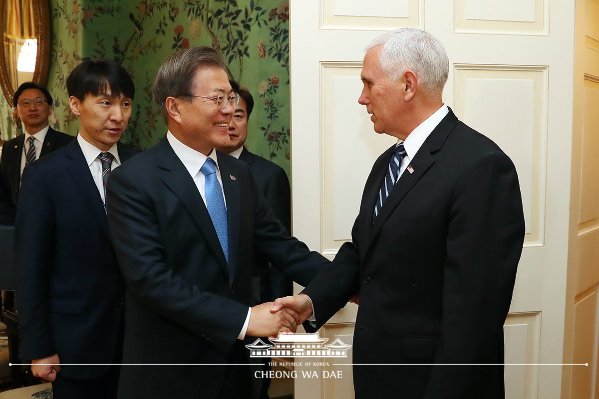 Meeting with U.S. Vice President Mike Pence in Washington, D.C. 