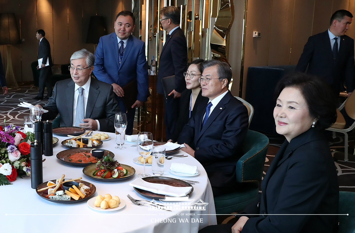 Conversing with Kazakh President Kassym-Jomart Tokayev 