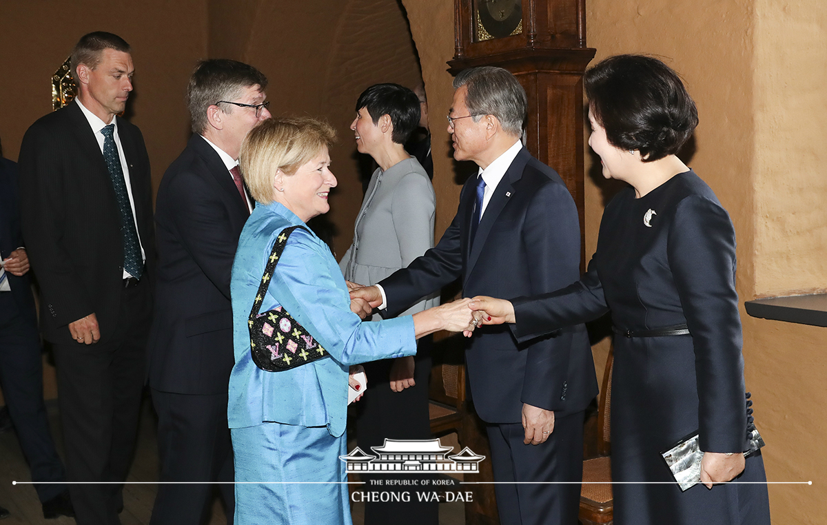 Attending a luncheon hosted by the Norwegian Government in Oslo, Norway