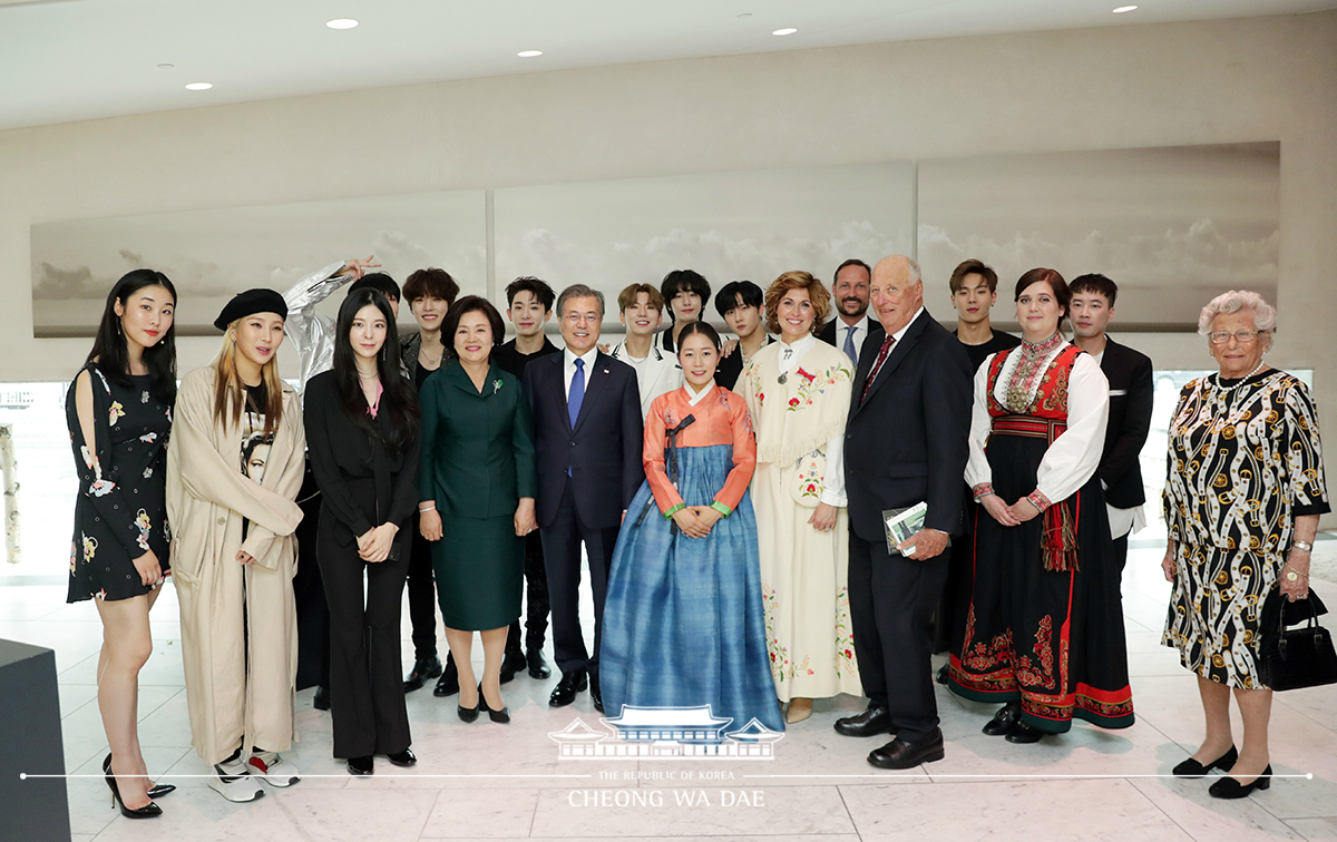 Attending a cultural event held in appreciation of the invitation for a state visit at the Oslo Opera House in Norway 