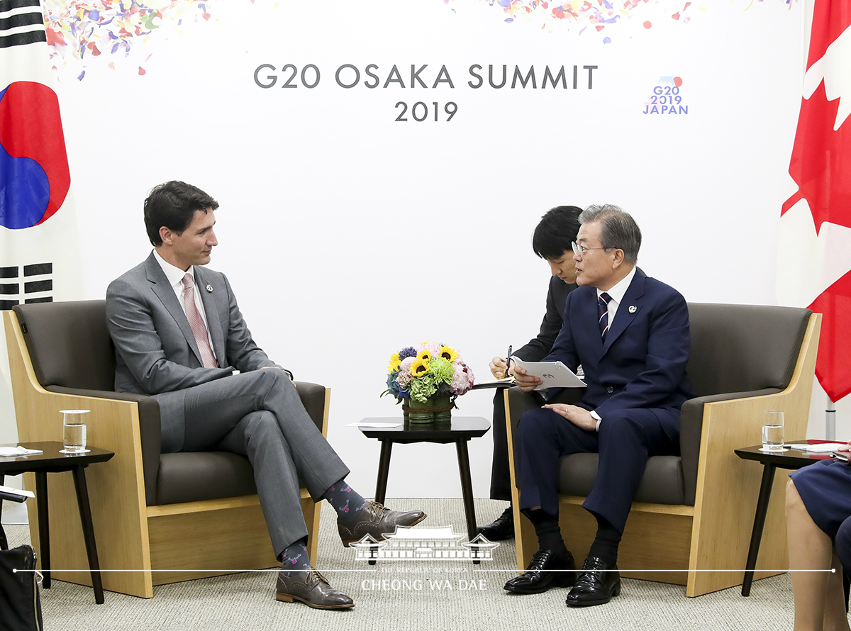 Korea-Canada summit on the sidelines of the G20 Osaka Summit in Japan