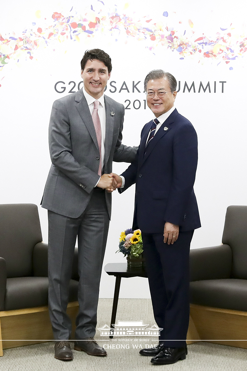 Korea-Canada summit on the sidelines of the G20 Osaka Summit in Japan