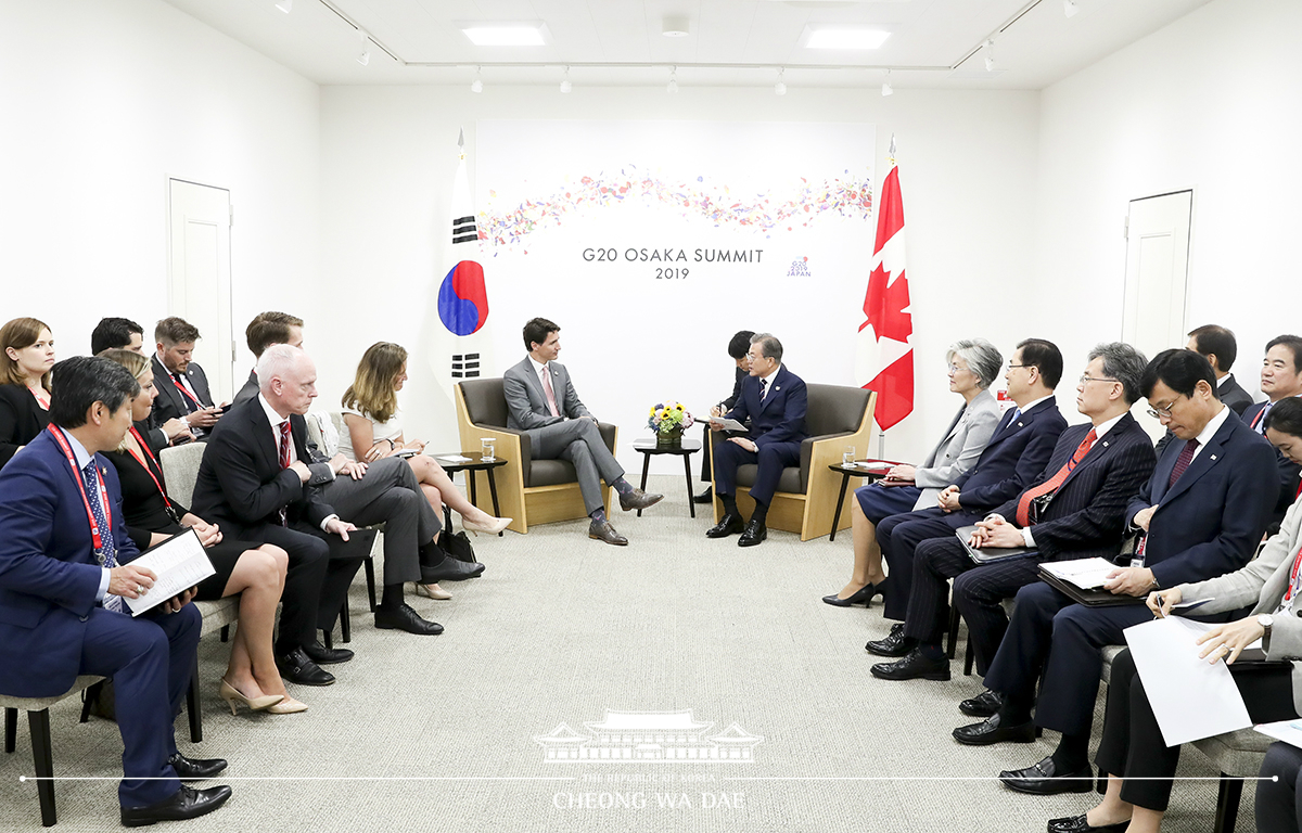 Korea-Canada summit on the sidelines of the G20 Osaka Summit in Japan