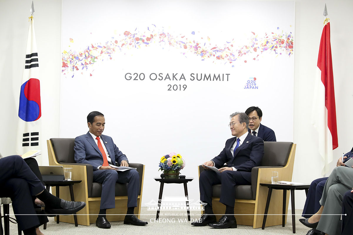 Korea-Indonesia summit on the sidelines of the G20 Osaka Summit in Japan