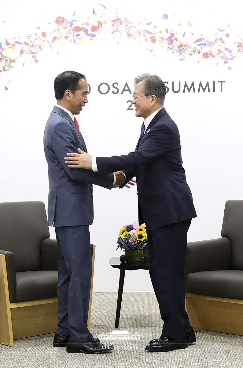 Korea-Indonesia summit on the sidelines of the G20 Osaka Summit in Japan