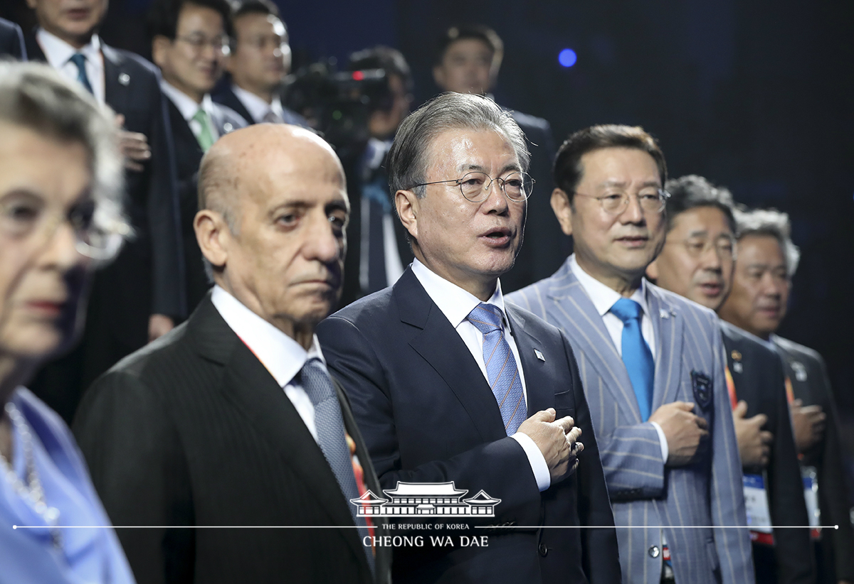 Attending the Gwangju 2019 FINA World Championships opening ceremony