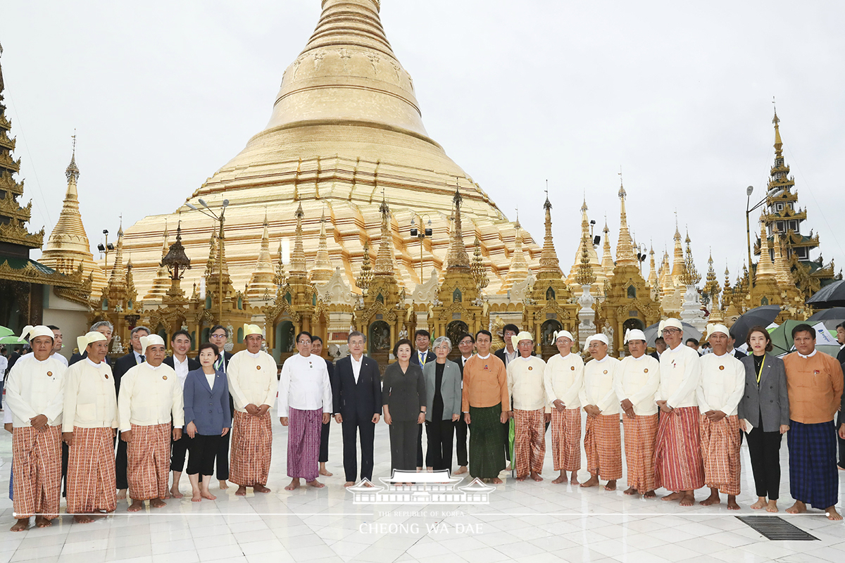 Visiting the Shwedagon Pagoda, a Buddhist landmark in Yangon, Myanmar 