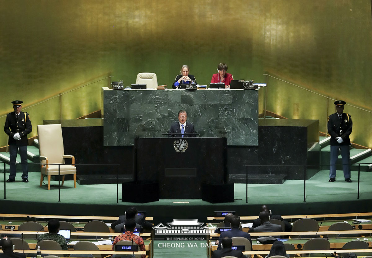 Addressing the 74th session of the United Nations General Assembly at the U.N. Headquarters in New York 