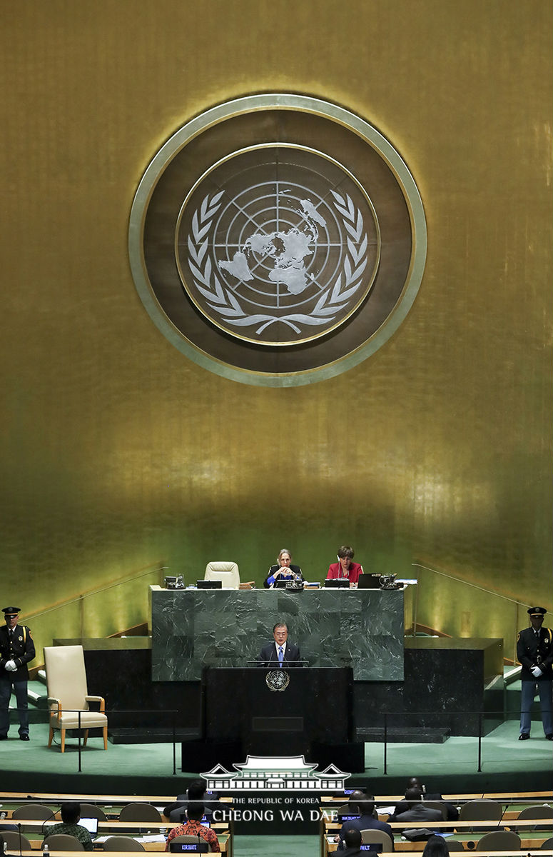 Addressing the 74th session of the United Nations General Assembly at the U.N. Headquarters in New York 