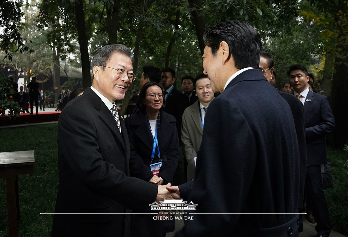 Attending an event with the Chinese Premier and Japanese Prime Minister to celebrate the 20th anniversary of trilateral cooperation 