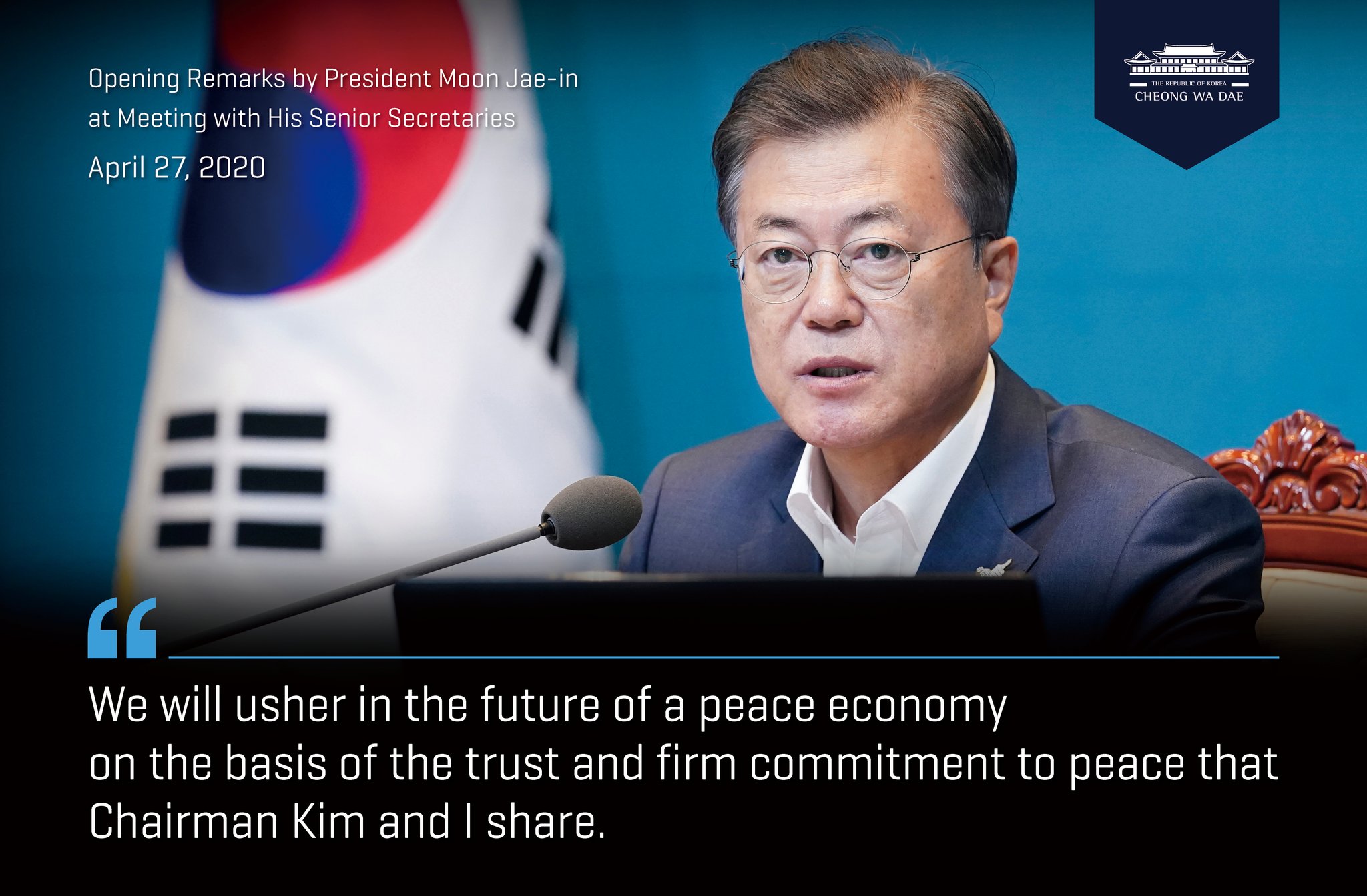 Opening Remarks by President Moon Jae-in at Meeting with His Senior Secretaries