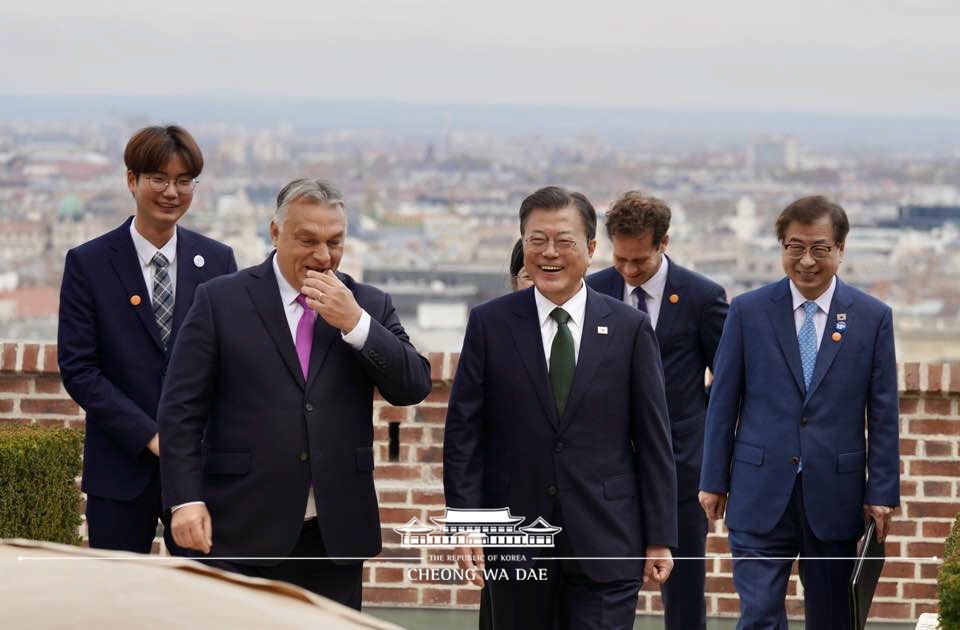 Attending a working luncheon with Hungarian Prime Minister Viktor Orbán at the Prime Minister’s Office in Budapest 