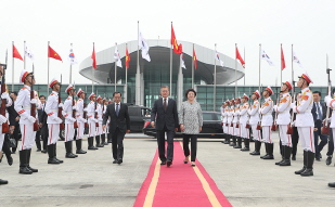 Departing from Noi Bai International Airport in Hanoi, Vietnam