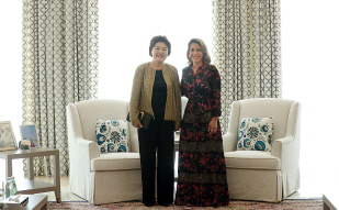 First Lady Kim Jung-sook meeting with Princess Haya bint Hussein