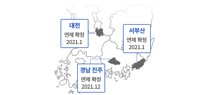 지방의료원 신축 예타 면제 현황 대전 면제 확정 2021.1 진주권 면제 확정 2021.12 내 서부산 면제 확정 2021.1