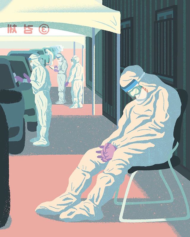 Thank you to all healthcare workers, medical providers and volunteers. Hope this time ends as soon as possible. For The New Yorker on postcards from a pandemic.