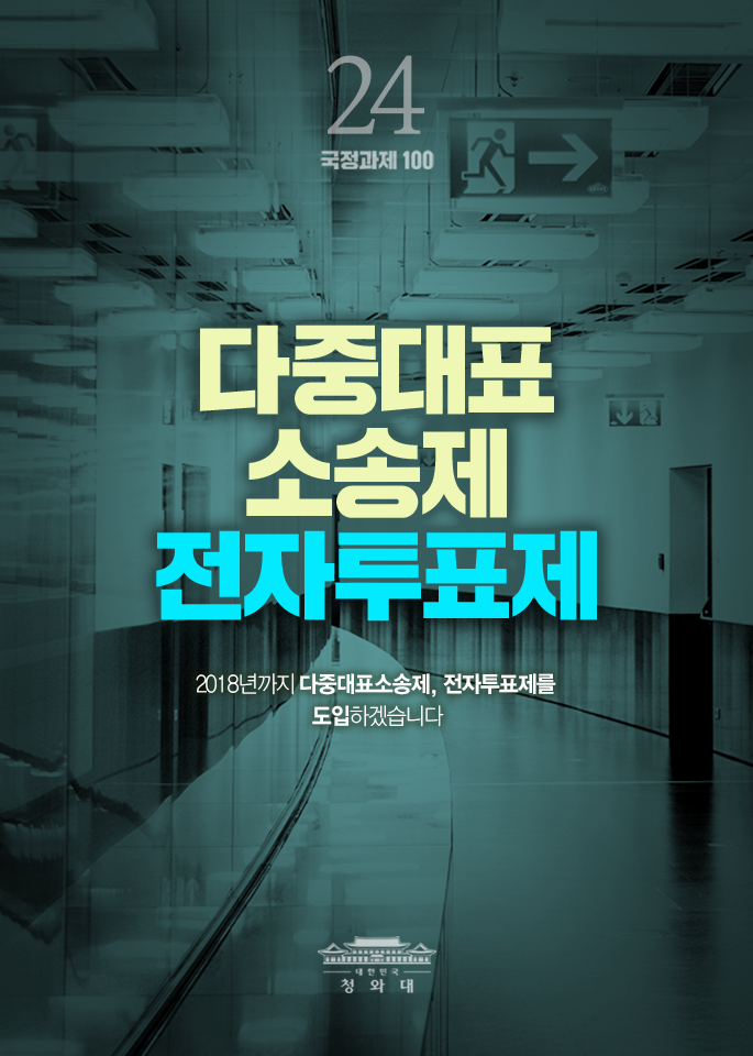 다중대표 소송제 전자투표제-2018년까지 다중대표소송제. 전자투표제를 도입하겠습니다.